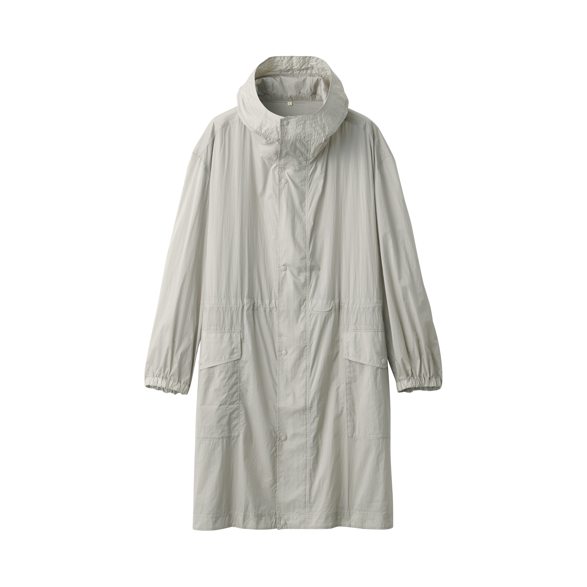 紳士　軽量撥水ナイロンフード付きコート