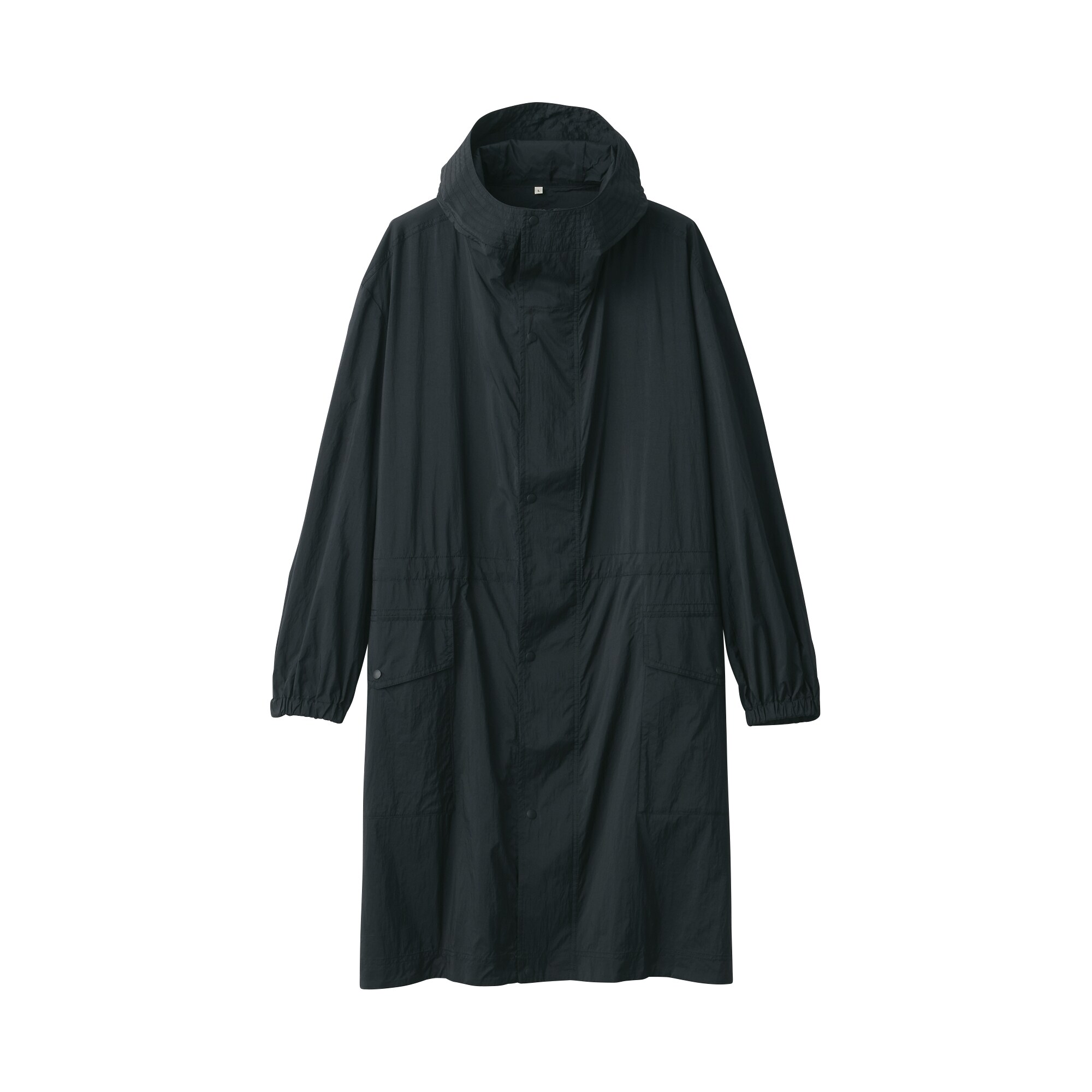 紳士　軽量撥水ナイロンフード付きコート