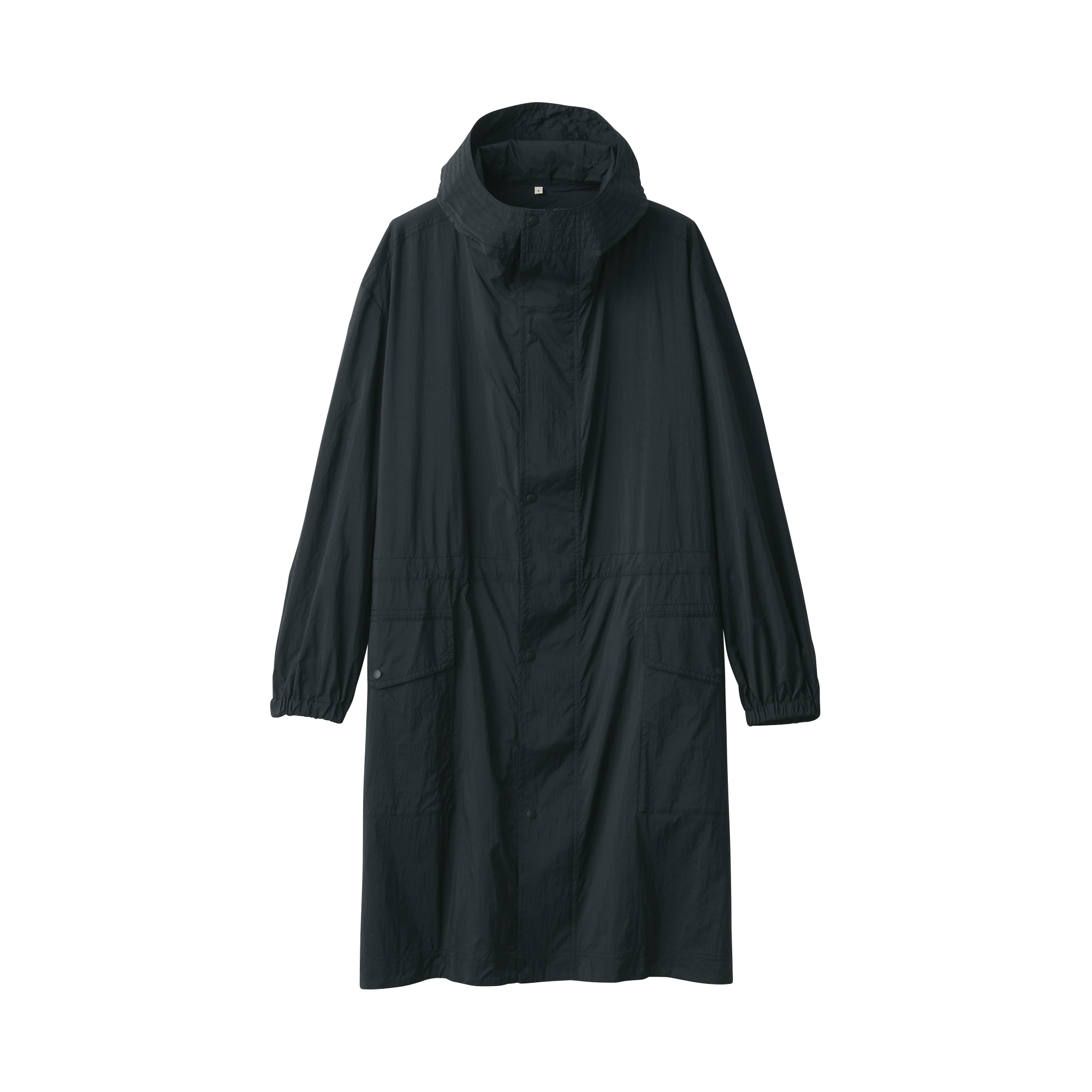 紳士　軽量撥水ナイロンフード付きコート
