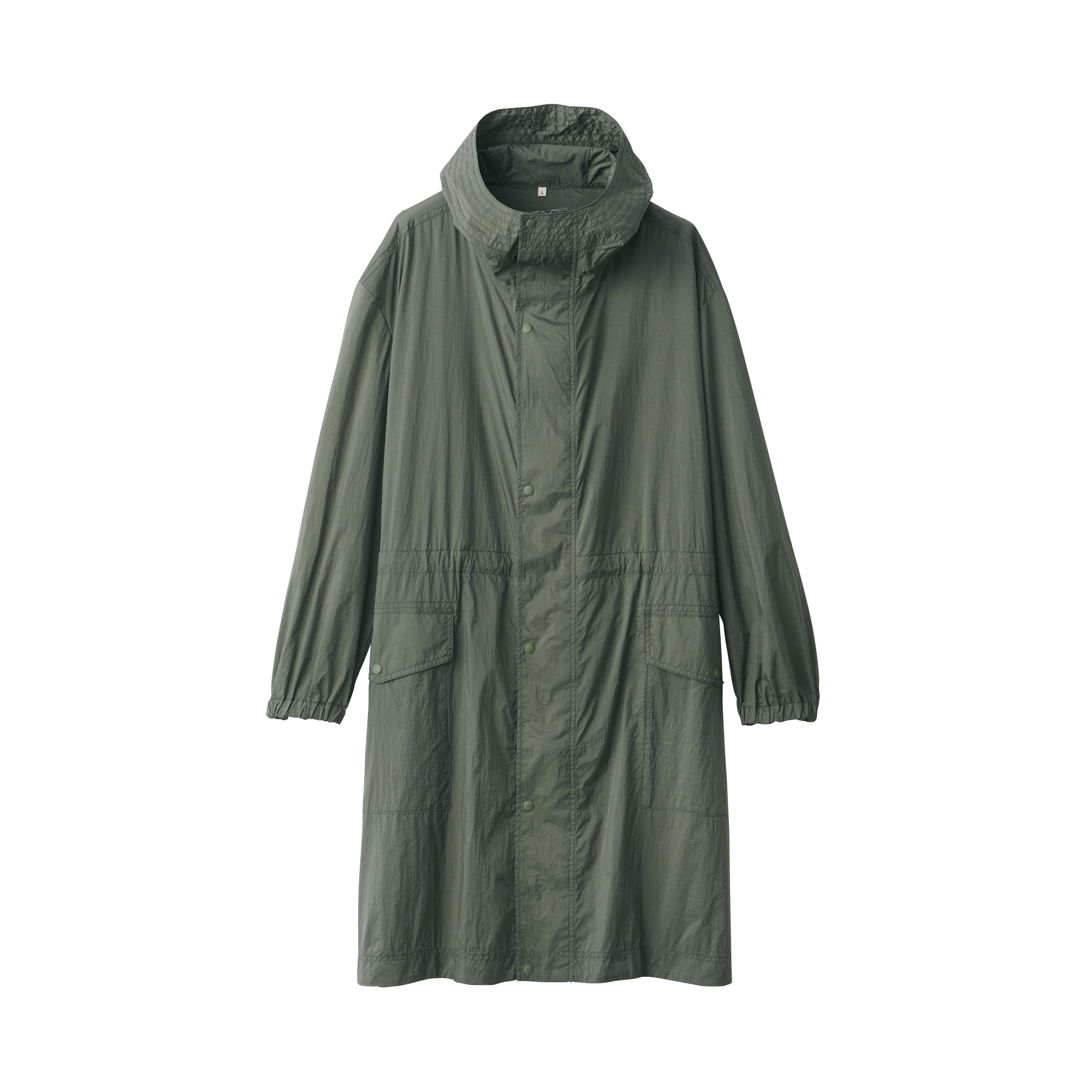 紳士　軽量撥水ナイロンフード付きコート