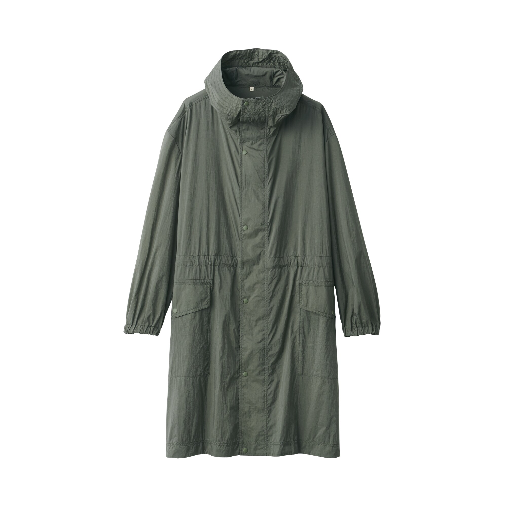 紳士　軽量撥水ナイロンフード付きコート