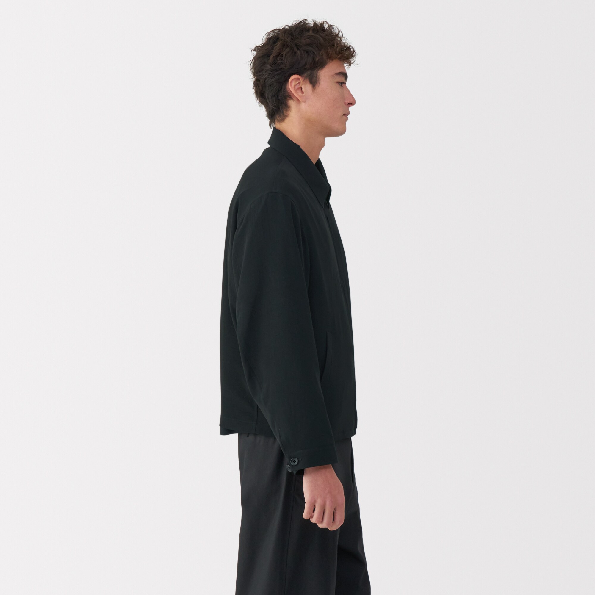 紳士　トリアセテート混ジップアップブルゾン