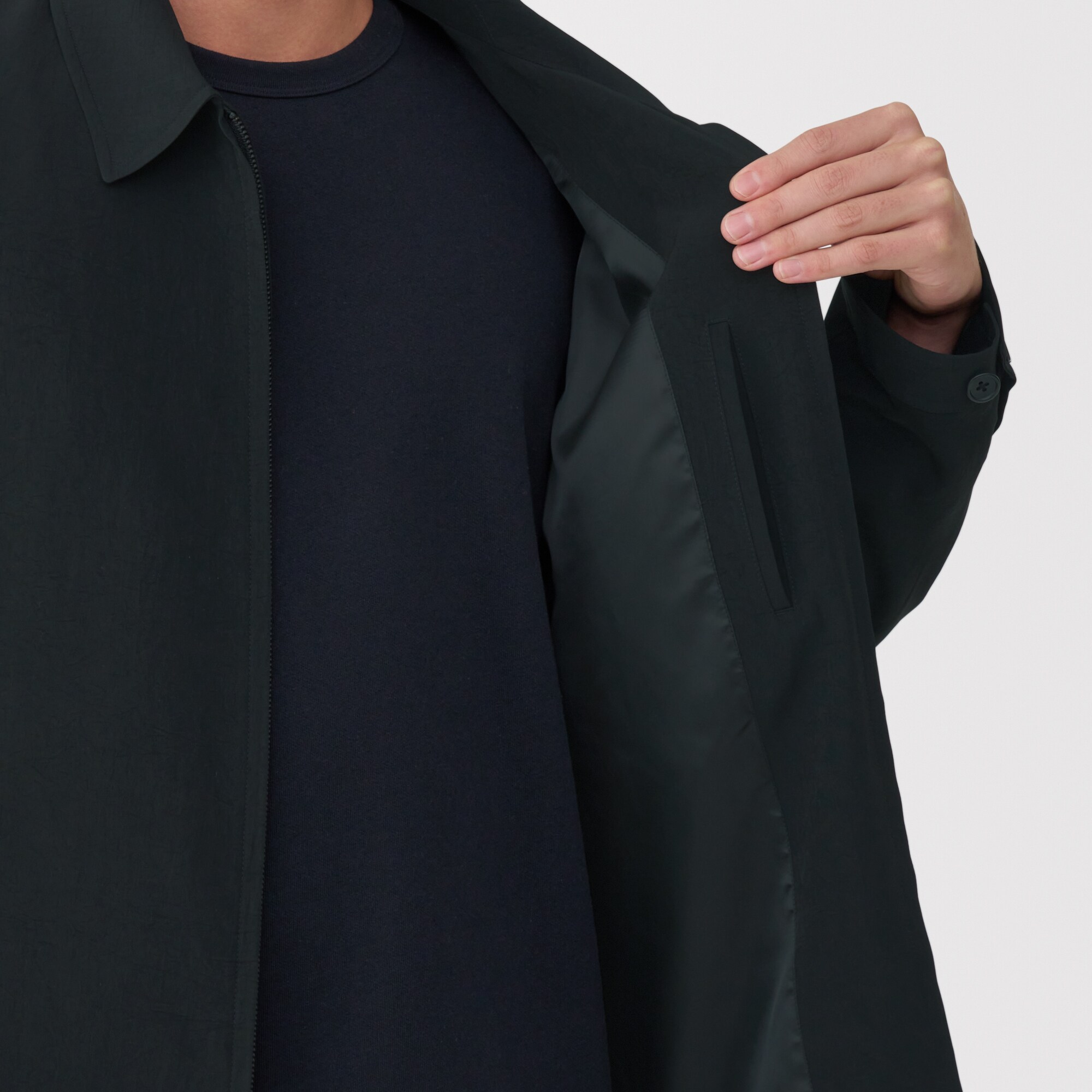 紳士　トリアセテート混ジップアップブルゾン