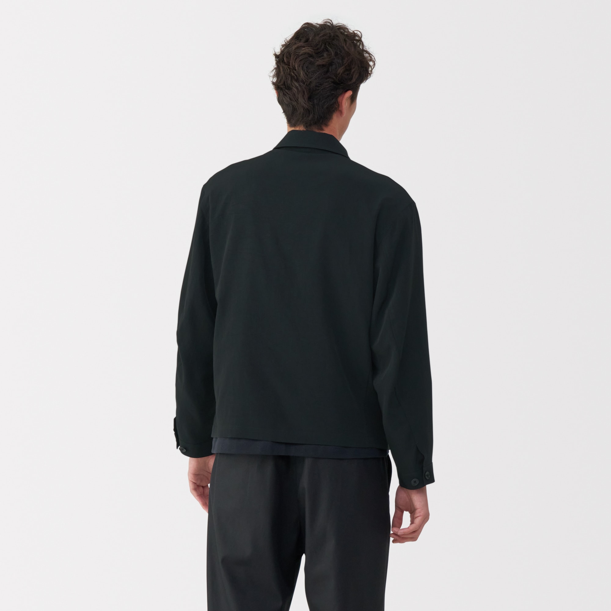 紳士　トリアセテート混ジップアップブルゾン