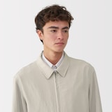 紳士　トリアセテート混ジップアップブルゾン