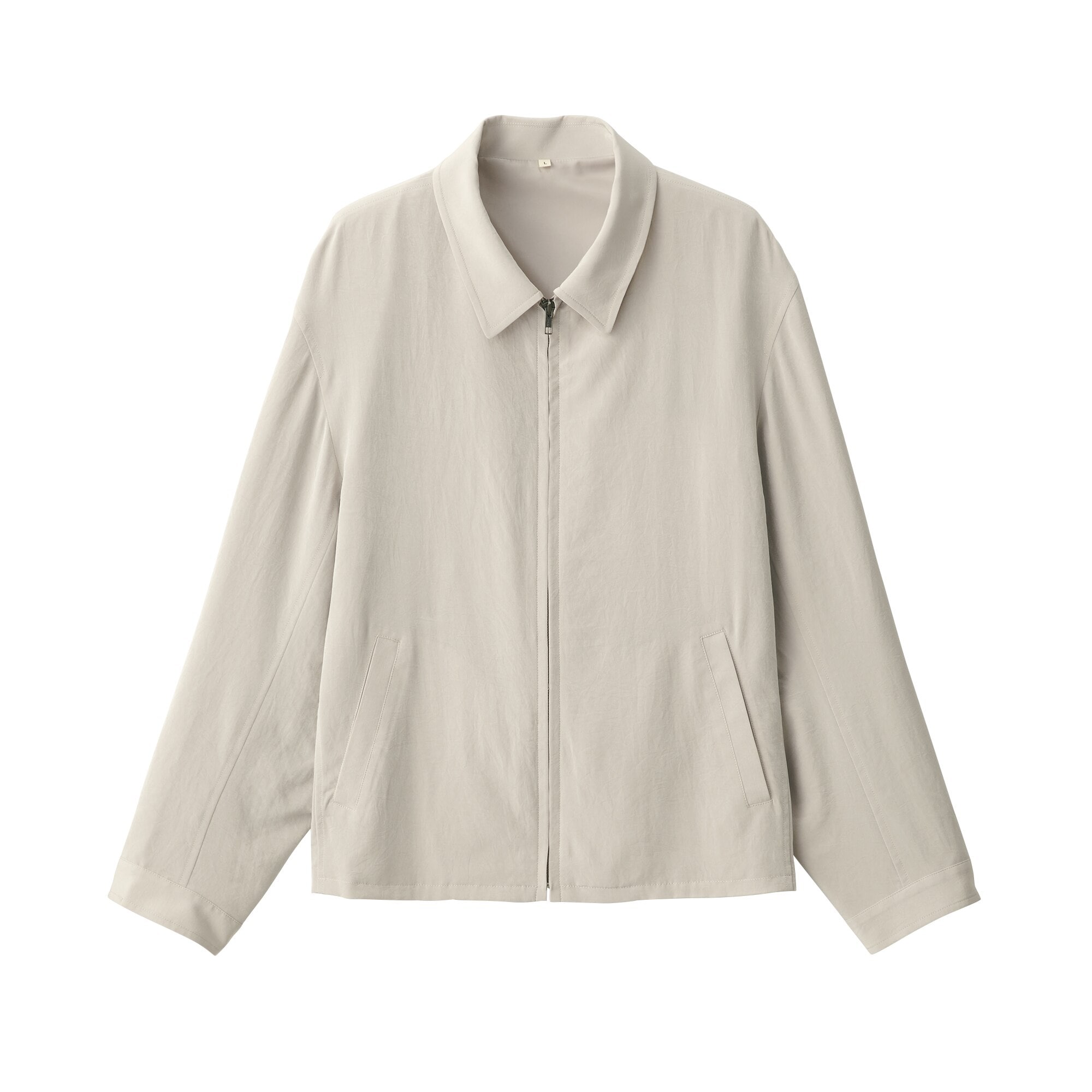 紳士　トリアセテート混ジップアップブルゾン