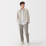 紳士　トリアセテート混ジップアップブルゾン