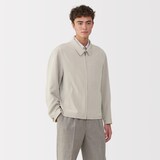 紳士　トリアセテート混ジップアップブルゾン