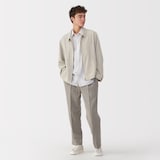 紳士　トリアセテート混ジップアップブルゾン