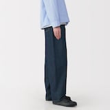 紳士　和紙混デニム５ポケットワイドパンツ