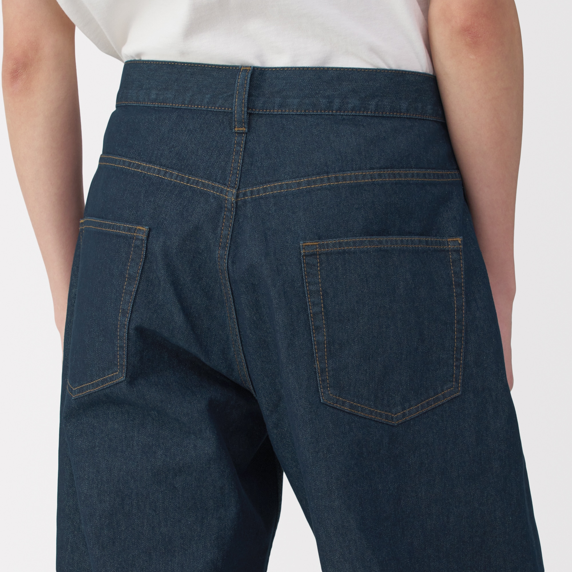無印良品　和紙混デニムパンツ　Lサイズ　ワイドワンタック 紳士 和紙混デニム5ポケットワイドパンツ | 無印良品