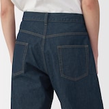 紳士　和紙混デニム５ポケットワイドパンツ