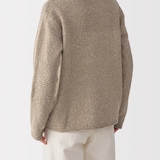 婦人　シルク混クルーネック長袖プルオーバー