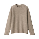 婦人　シルク混クルーネック長袖プルオーバー