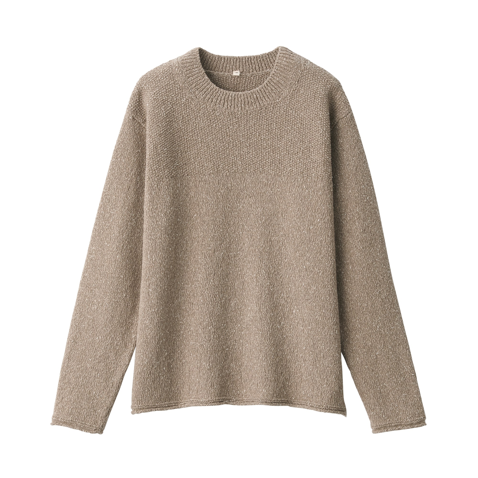 婦人　シルク混クルーネック長袖プルオーバー