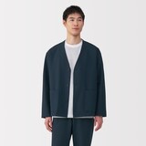 紳士　風を通すストレッチサッカーカーディガン