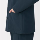 紳士　風を通すストレッチサッカーカーディガン