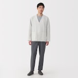 紳士　風を通すストレッチサッカーカーディガン