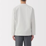 紳士　風を通すストレッチサッカーカーディガン