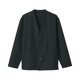 紳士　風を通すストレッチサッカーカーディガン