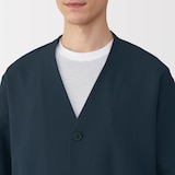 紳士　風を通すストレッチサッカーカーディガン