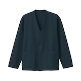 紳士　風を通すストレッチサッカーカーディガン