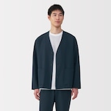 紳士　風を通すストレッチサッカーカーディガン