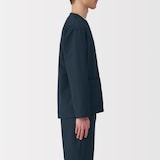 紳士　風を通すストレッチサッカーカーディガン