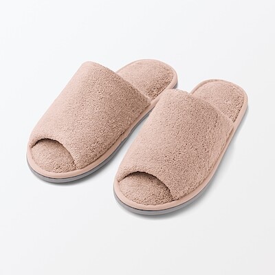 洗える綿パイルスリッパ・前あき　Ｌ