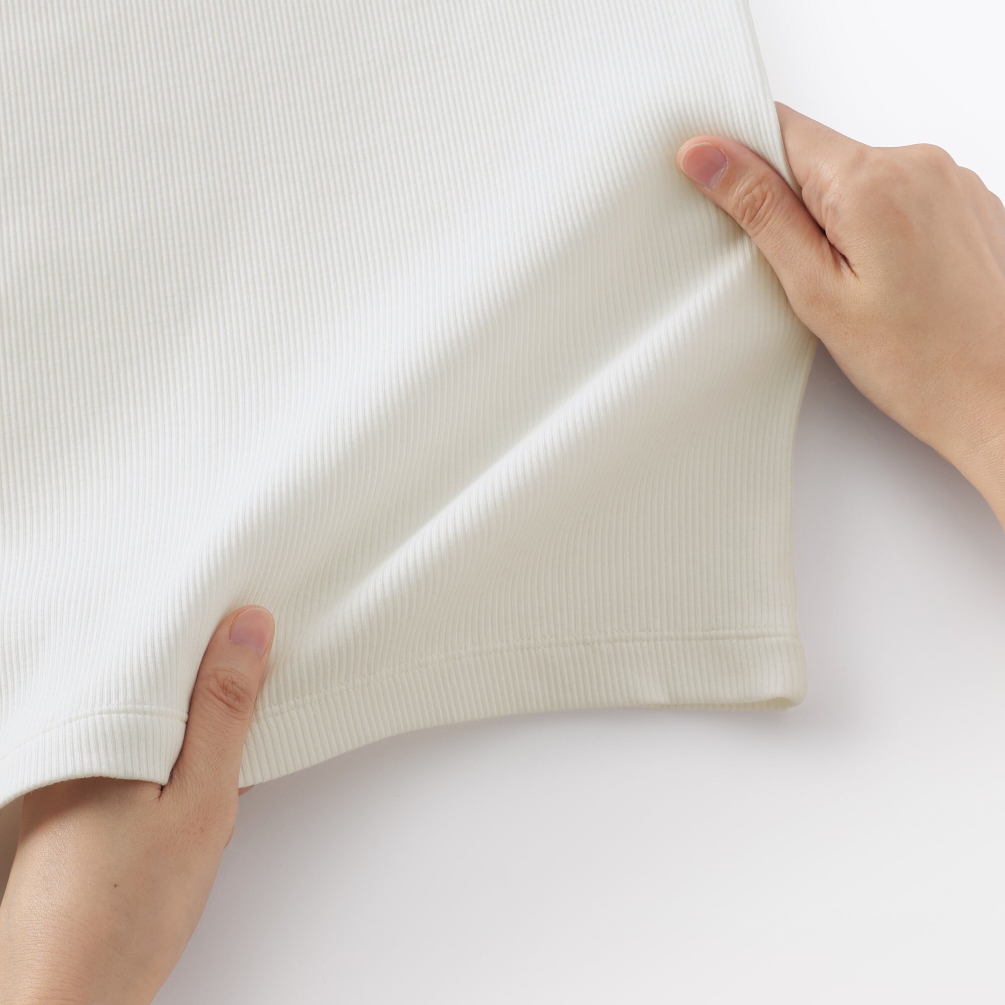 婦人　ストレッチリブ編みタンクトップ