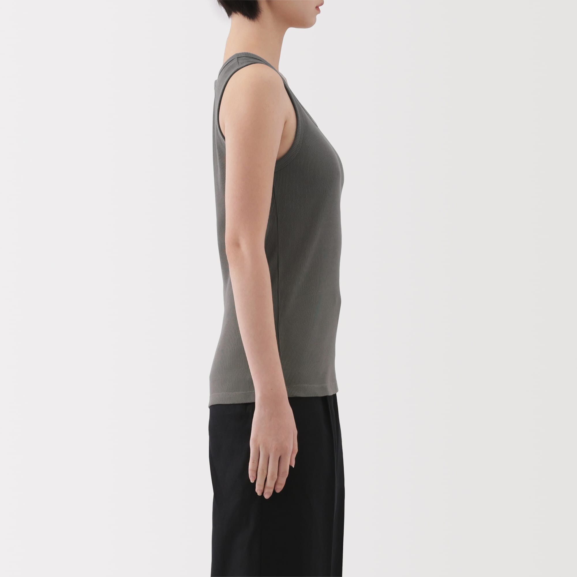 婦人　ストレッチリブ編みタンクトップ