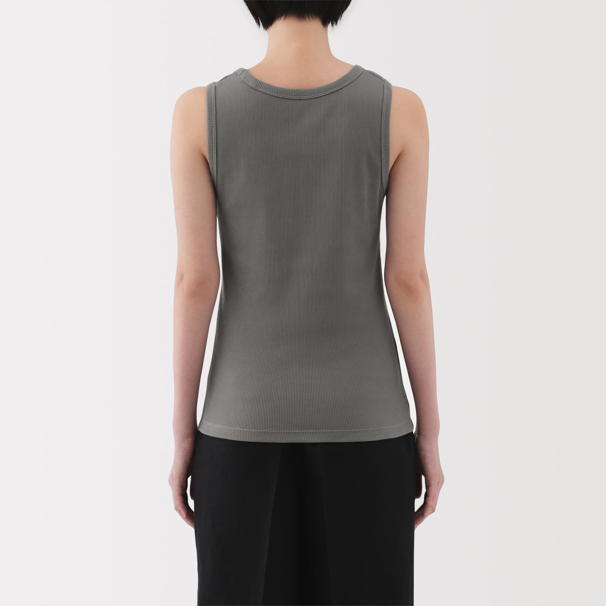 婦人　ストレッチリブ編みタンクトップ