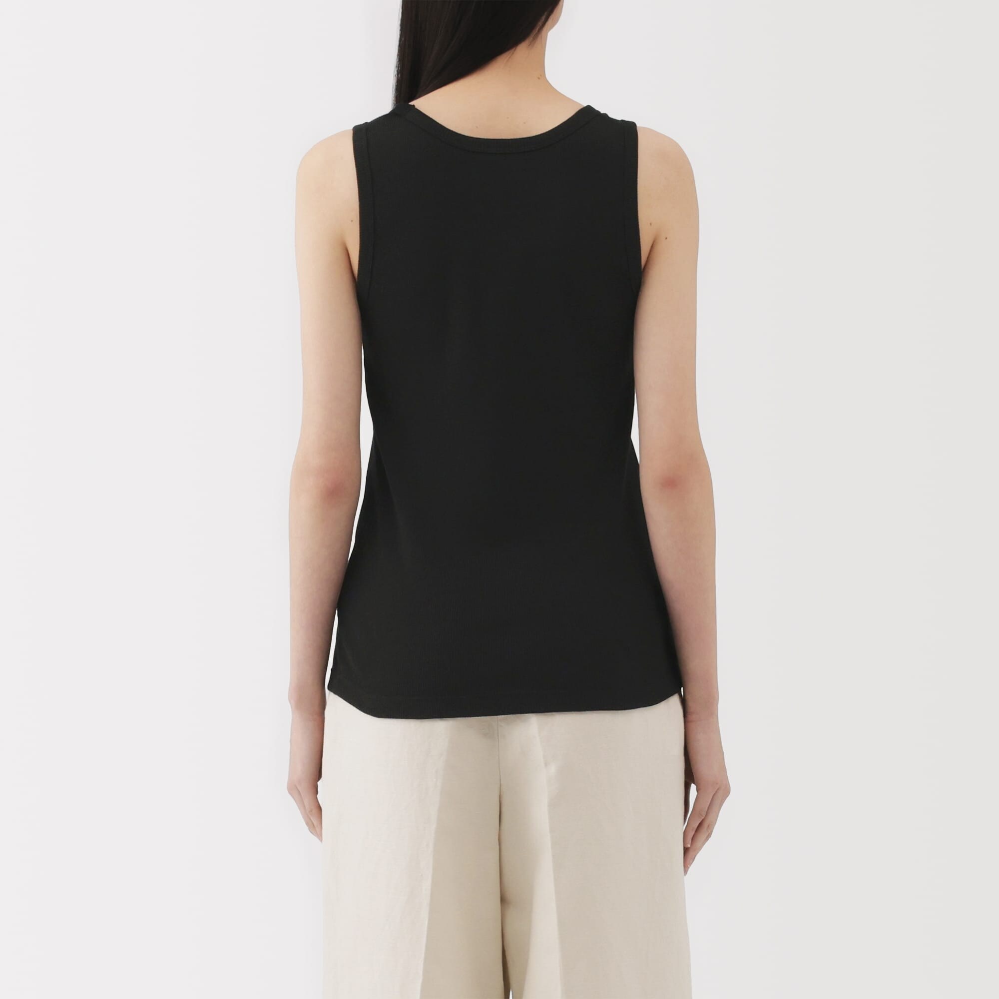 婦人　ストレッチリブ編みタンクトップ