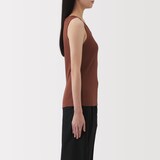 婦人　ストレッチリブ編みタンクトップ