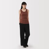 婦人　ストレッチリブ編みタンクトップ