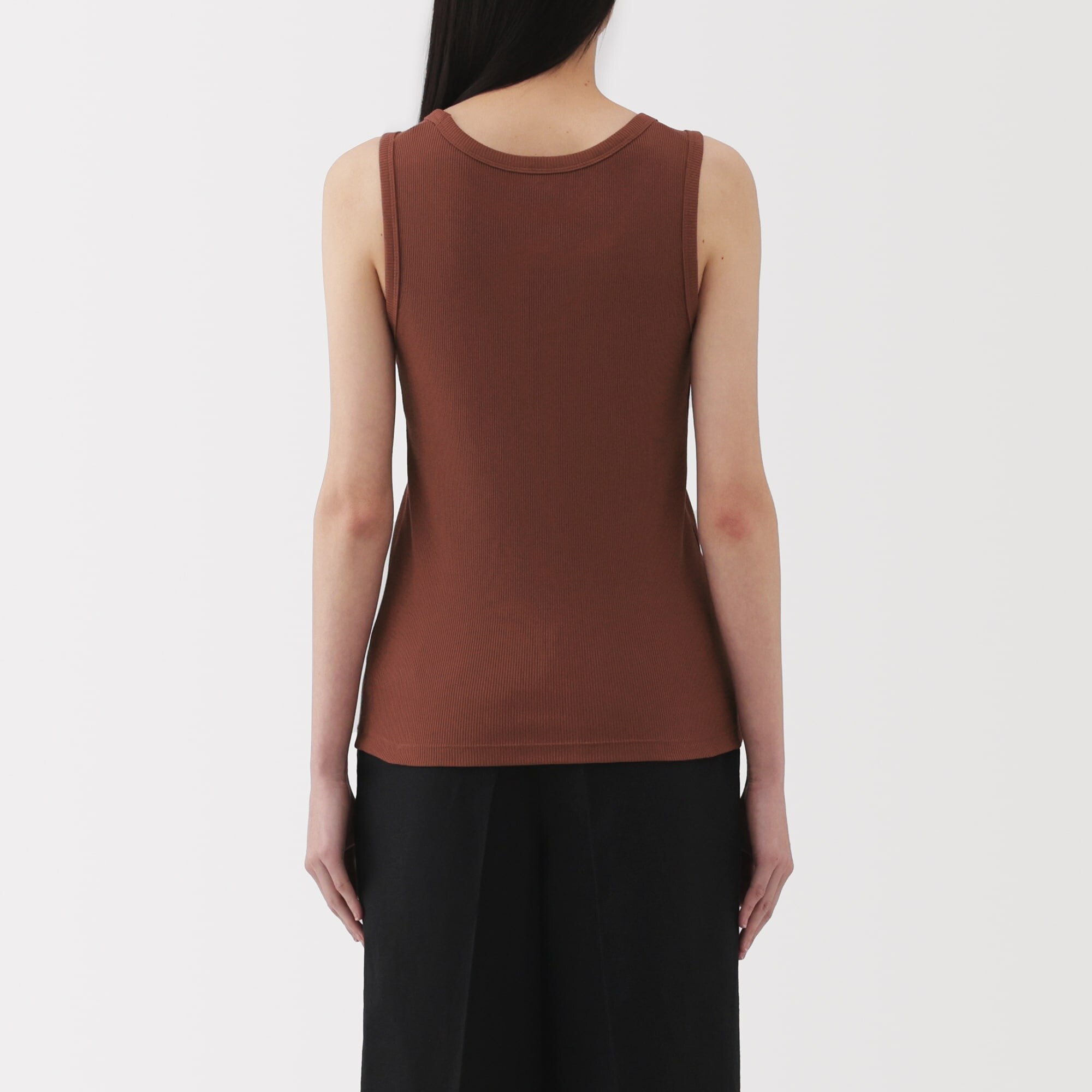 婦人　ストレッチリブ編みタンクトップ