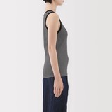 婦人　ストレッチリブ編みタンクトップ