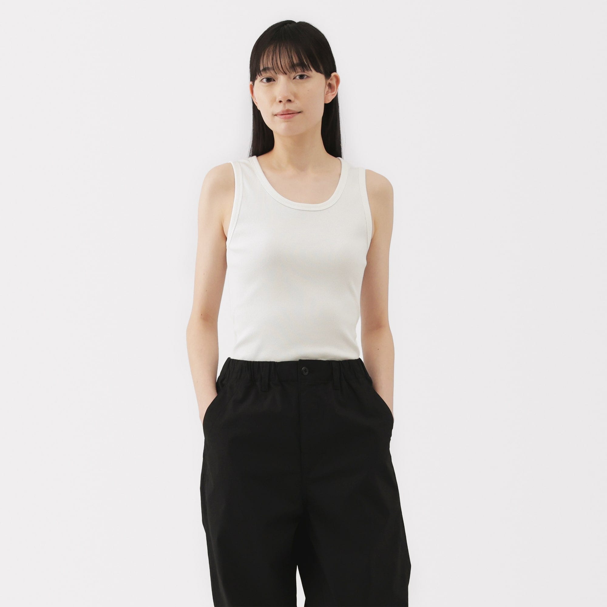 婦人 ストレッチリブ編みタンクトップ | 無印良品