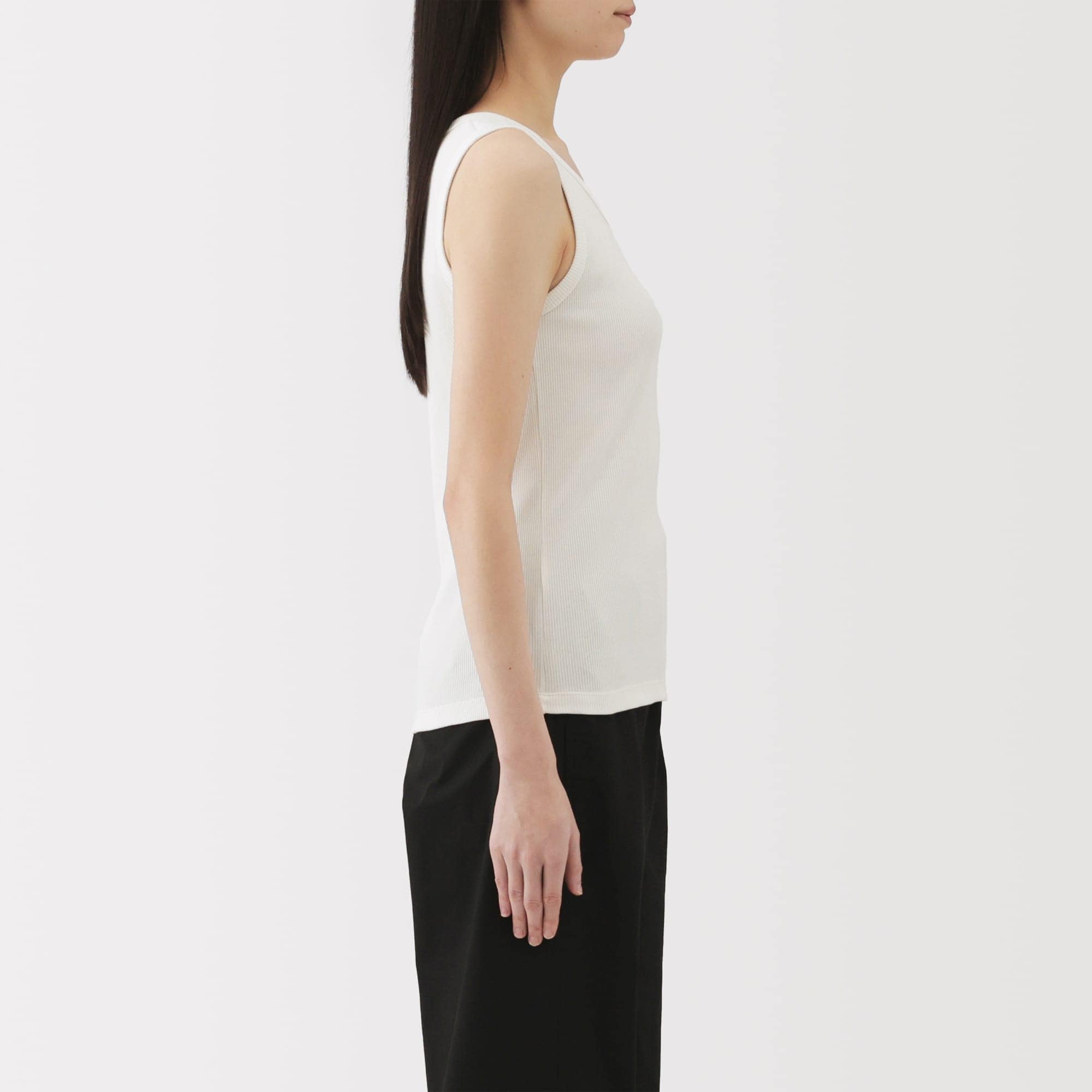 婦人　ストレッチリブ編みタンクトップ