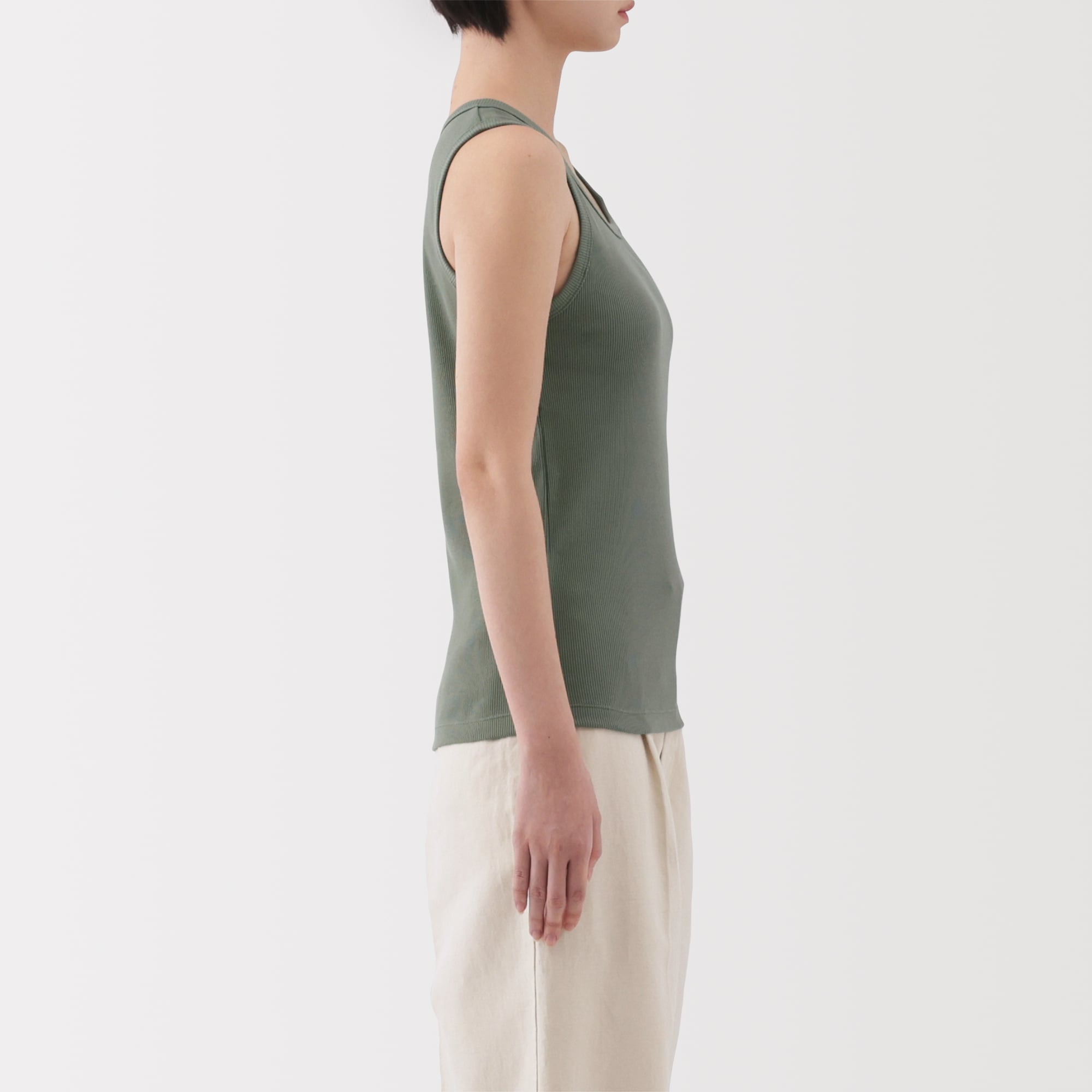 婦人 ストレッチリブ編みタンクトップ | 無印良品