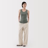 婦人　ストレッチリブ編みタンクトップ