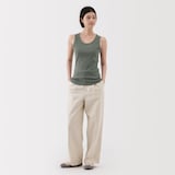 婦人　ストレッチリブ編みタンクトップ