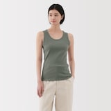 婦人　ストレッチリブ編みタンクトップ