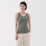婦人　ストレッチリブ編みタンクトップ