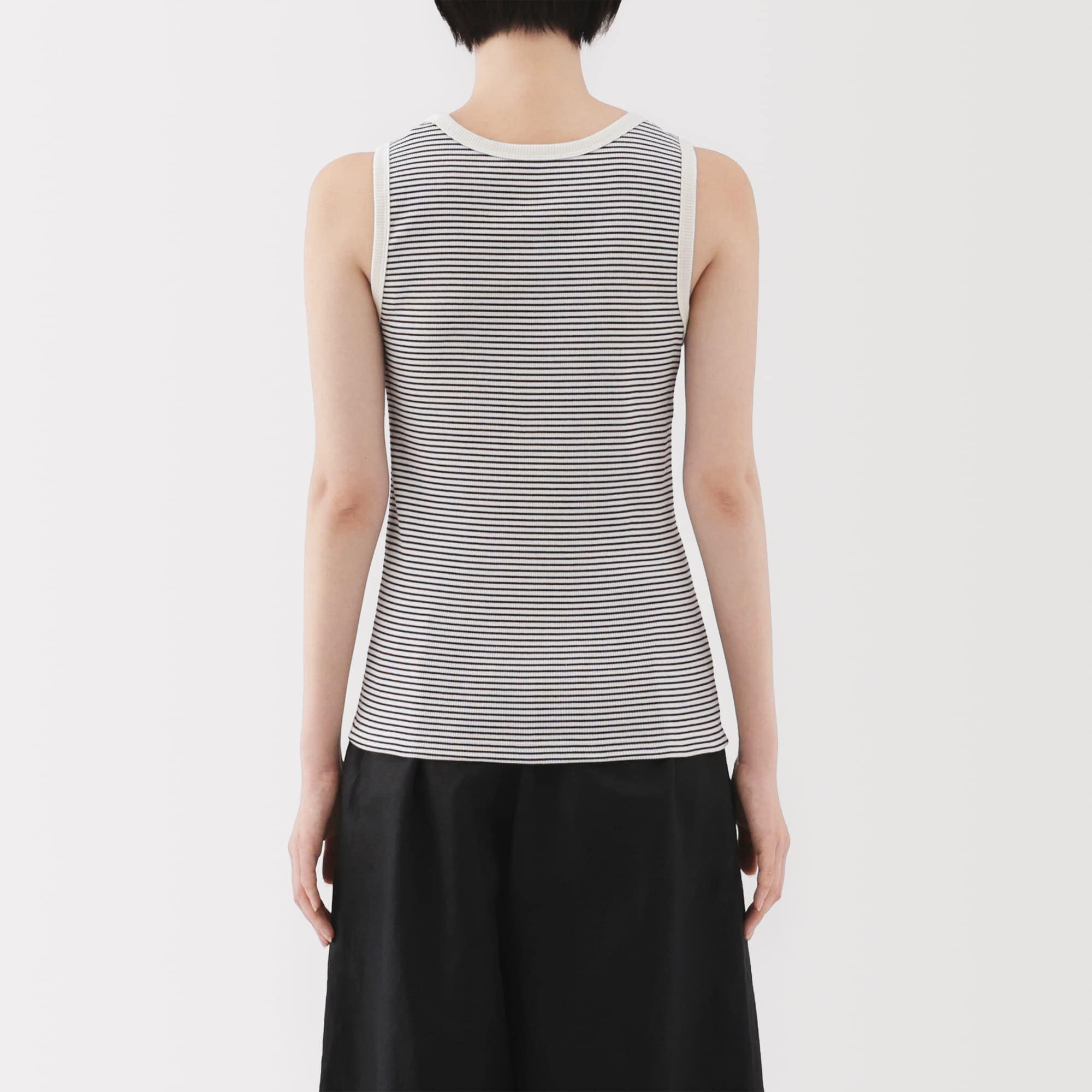 婦人　ストレッチリブ編みタンクトップ