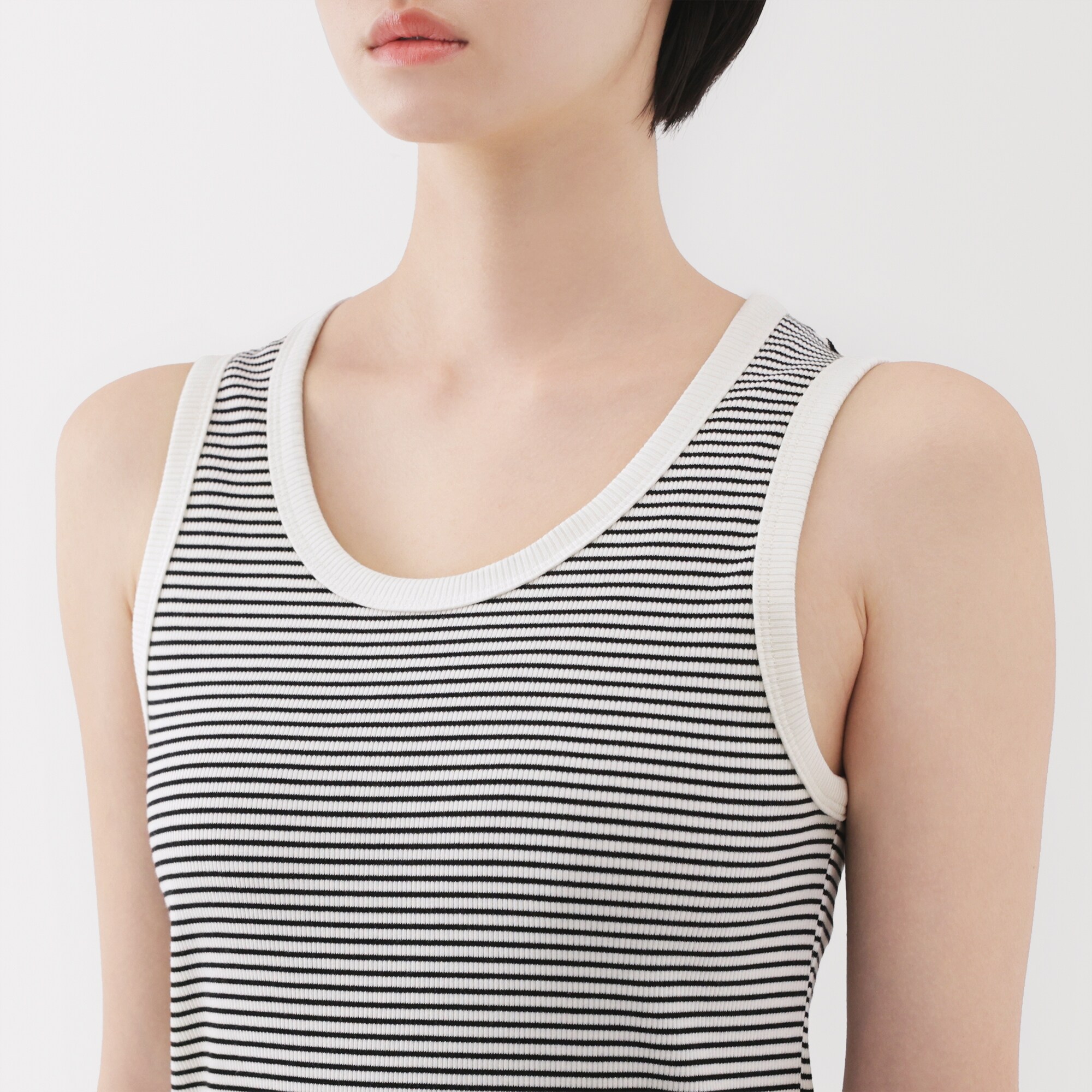 婦人 ストレッチリブ編みタンクトップ | 無印良品