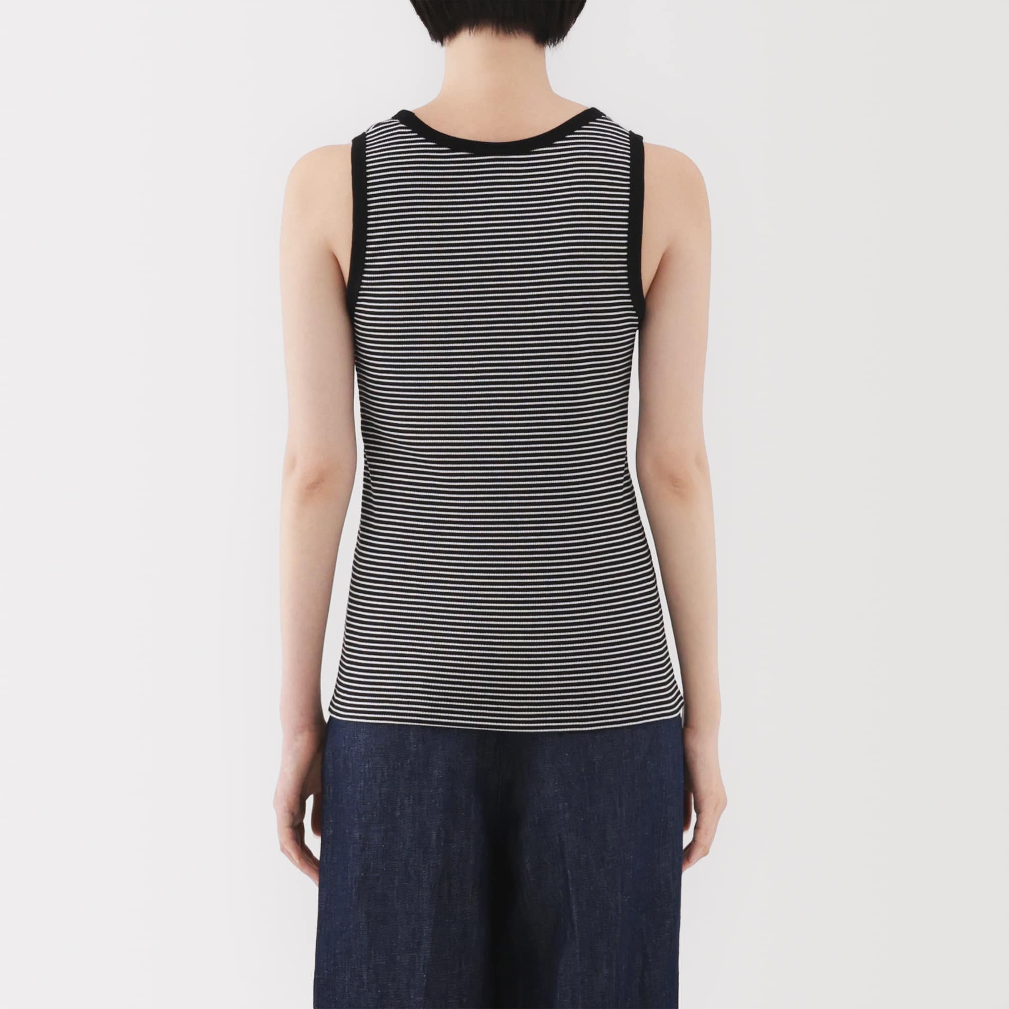 婦人　ストレッチリブ編みタンクトップ