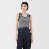 婦人　ストレッチリブ編みタンクトップ