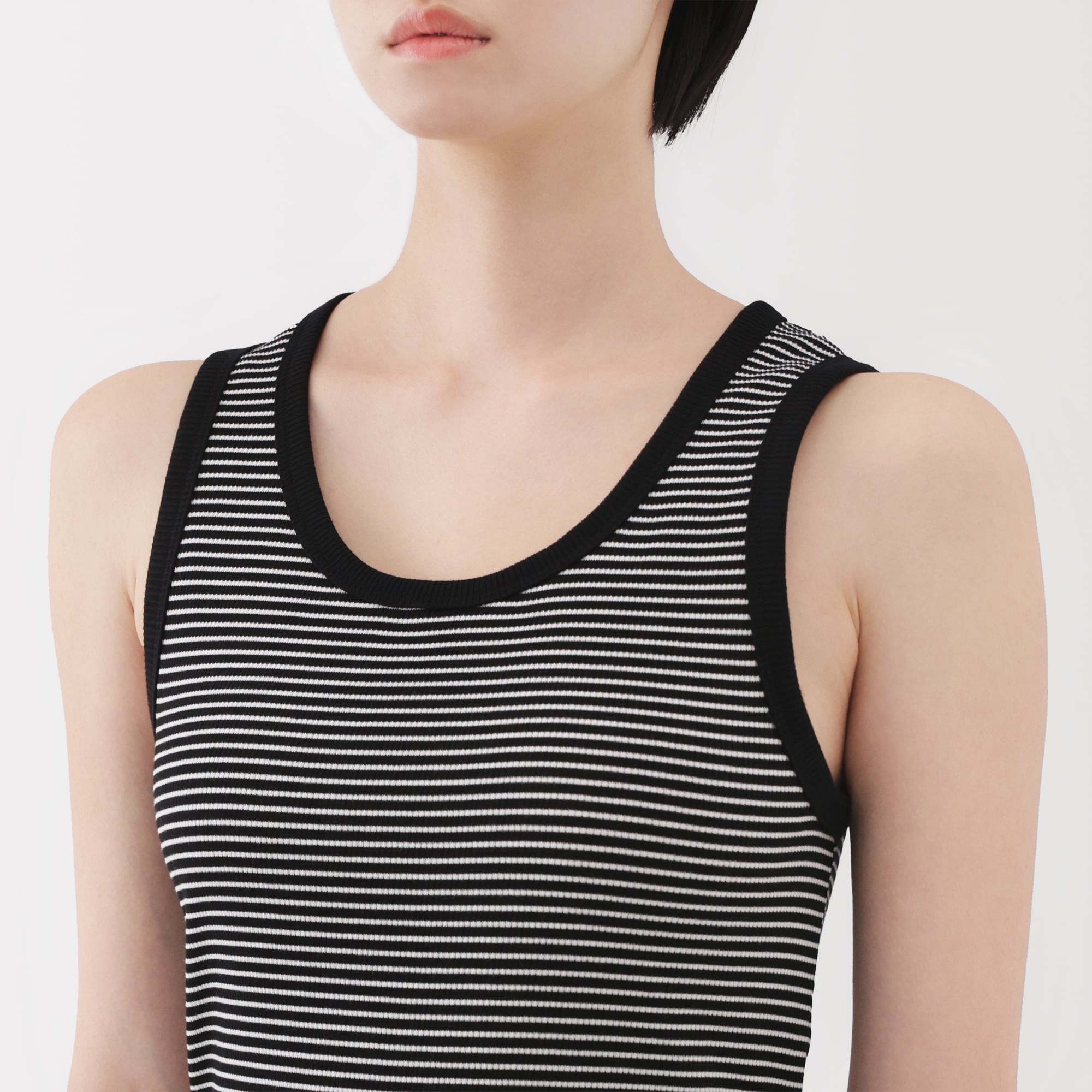 婦人　ストレッチリブ編みタンクトップ