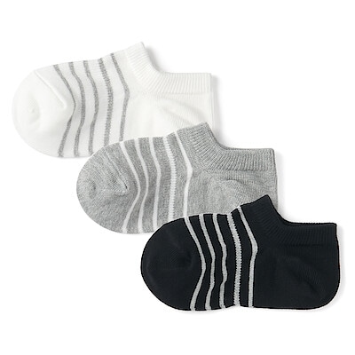 キッズ　足なり直角　スニーカーイン（柄・３足組）